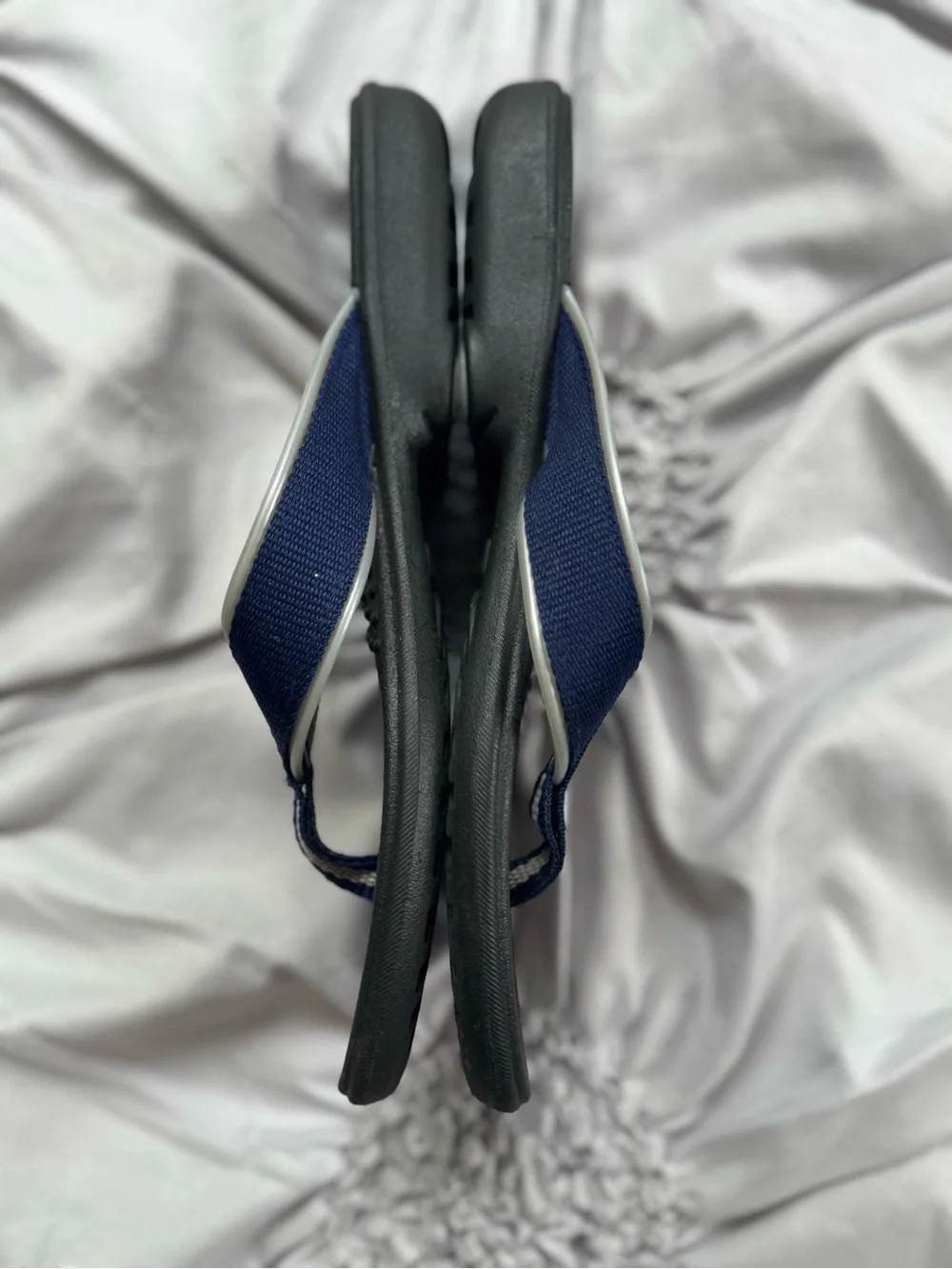 Okabashi Men's Black Sandals with Navy Straps